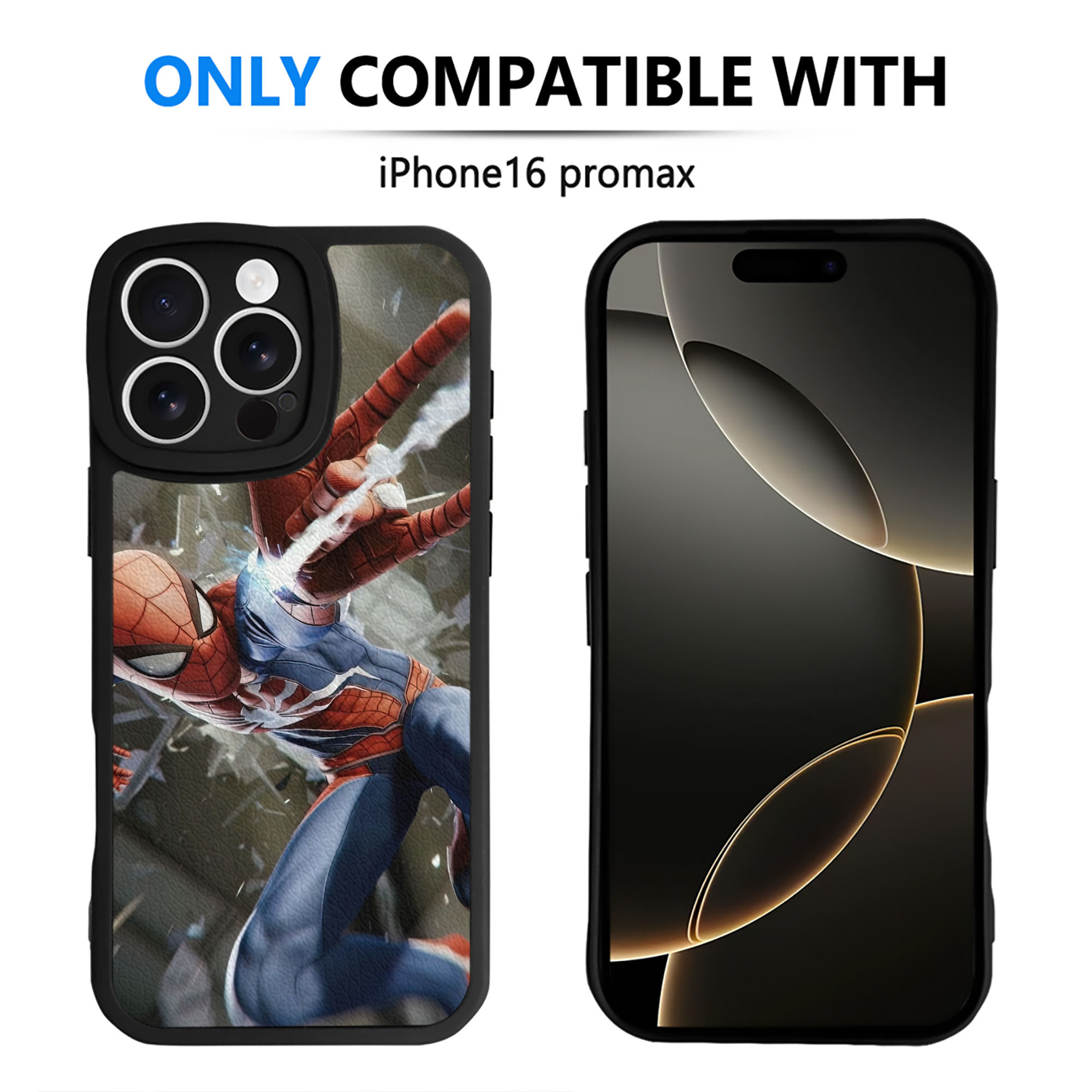 （画像用） Spider Man スパイダーマン 【iPhone 16シリーズ対応】シリコンスマホケース（レザー調） 材質：シリコン
